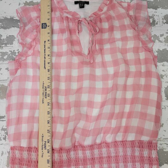 2486 Haver London Pink Gingham Sleeveless Blouse‎ Women's Medium - Picture 2 of 6
